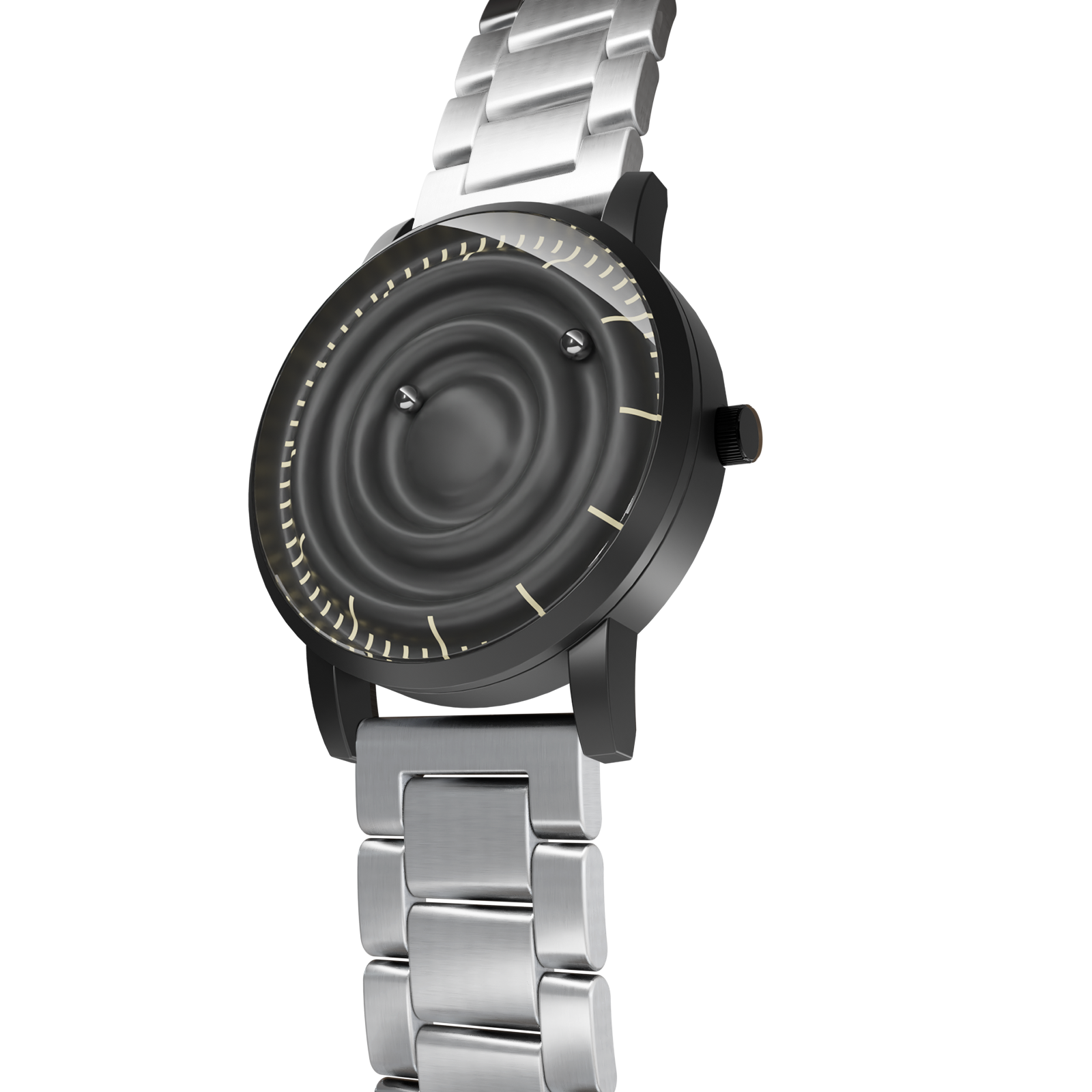 Magneto-Watch-Wave-Black-Edelstahl-Silber-Side