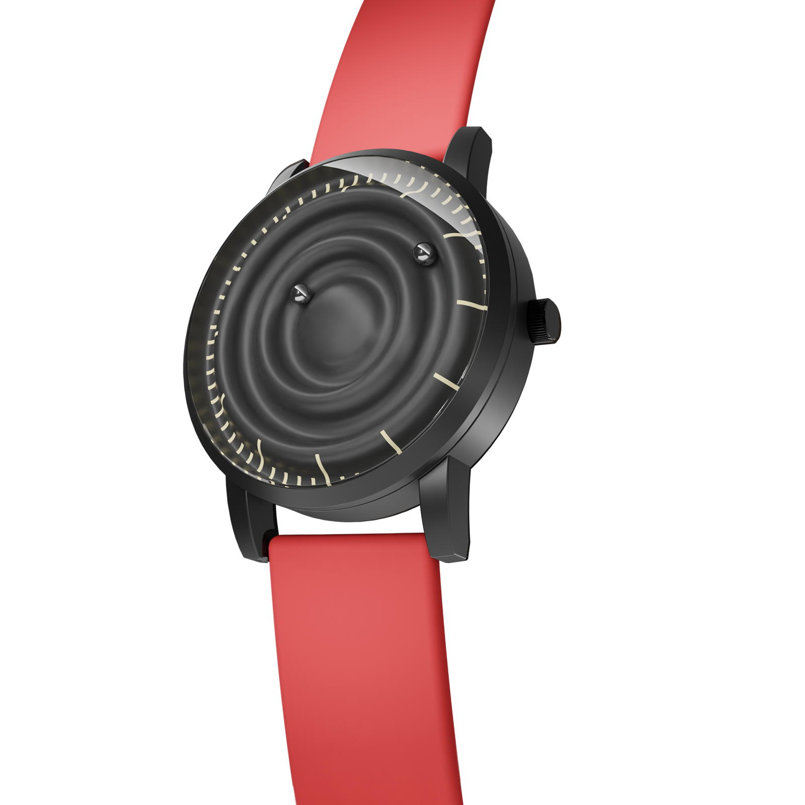 Magneto-Watch-Wave-Black-Silikon-Rot-Side