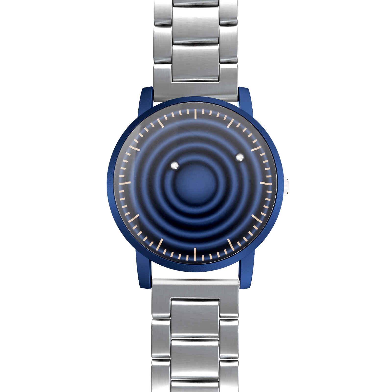 Magneto-Watch-Wave-Blue-Edelstahl-Silber-Front