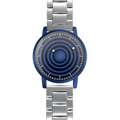 Magneto-Watch-Wave-Blue-Edelstahl-Silber-Front