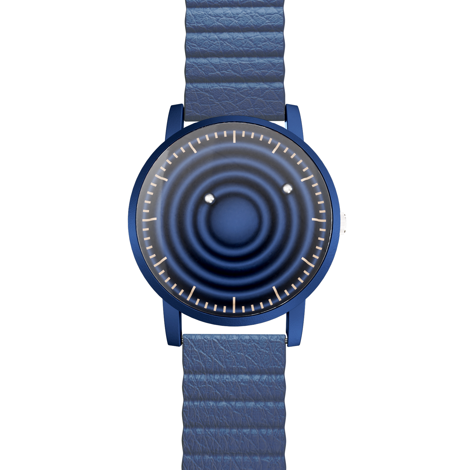 Magneto-Watch-Wave-Blue-Kunstleder-Magnetisch-Blau-Front