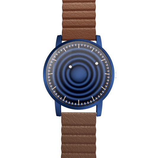 Magneto-Watch-Wave-Blue-Kunstleder-Magnetisch-Braun-Front