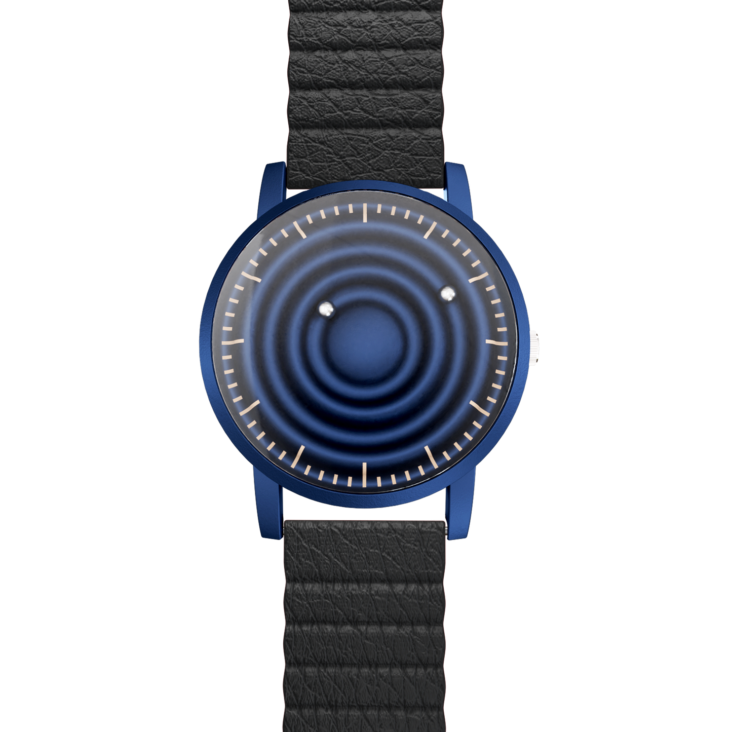 Magneto-Watch-Wave-Blue-Kunstleder-Magnetisch-Schwarz-Front
