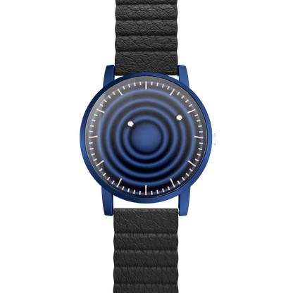 Magneto-Watch-Wave-Blue-Kunstleder-Magnetisch-Schwarz-Front