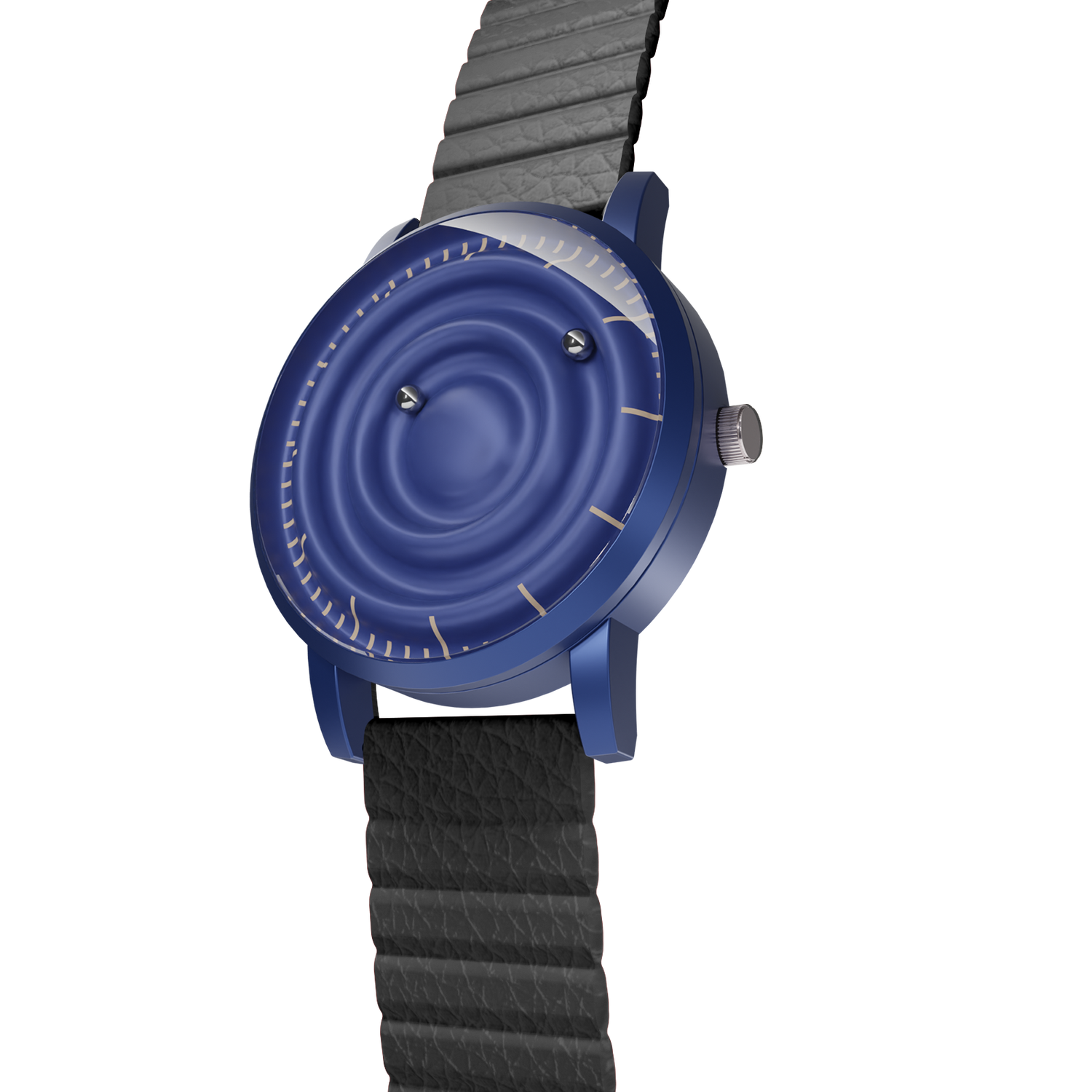 Magneto-Watch-Wave-Blue-Kunstleder-Magnetisch-Schwarz-Side