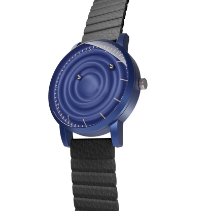 Magneto-Watch-Wave-Blue-Kunstleder-Magnetisch-Schwarz-Side