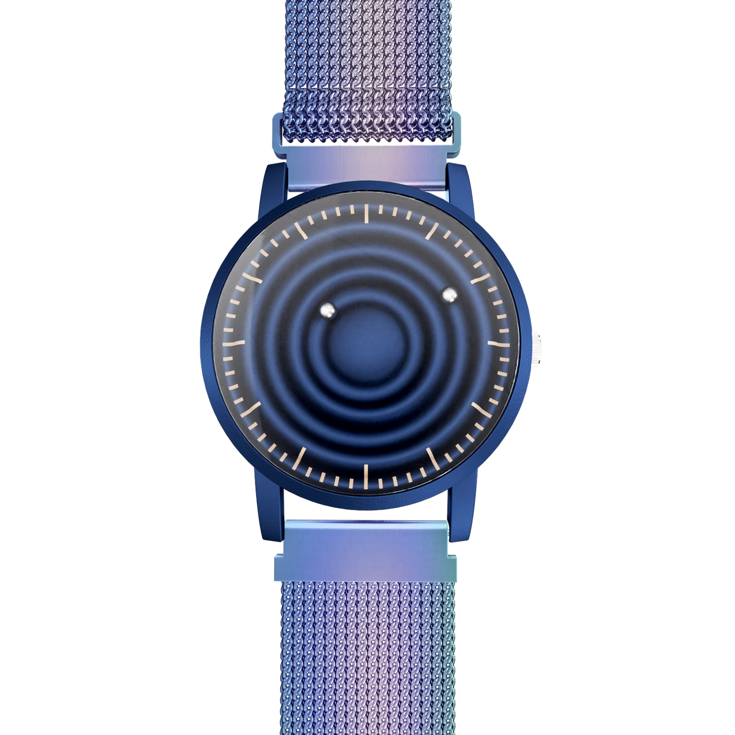 Magneto-Watch-Wave-Blue-Maschenarmband-Flip-Flop-Front